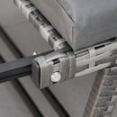 Outsunny 2 in 1Rattan Folding Chaise Lounger w/ Cushion for Garden Mixed Grey