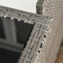 Outsunny 5 Pieces Rattan Garden Furniture Sofa Set w/ Table Chair Footrest Grey