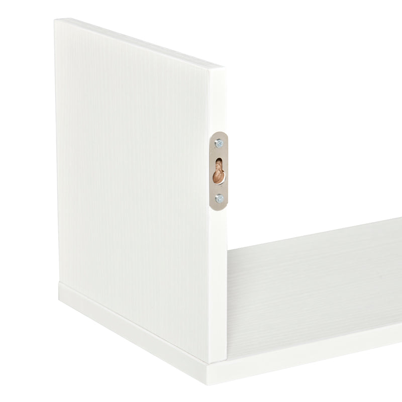 HOMCOM Set of 3 Wooden Floating Shelves Wall Mount CD DVD Storage Display White