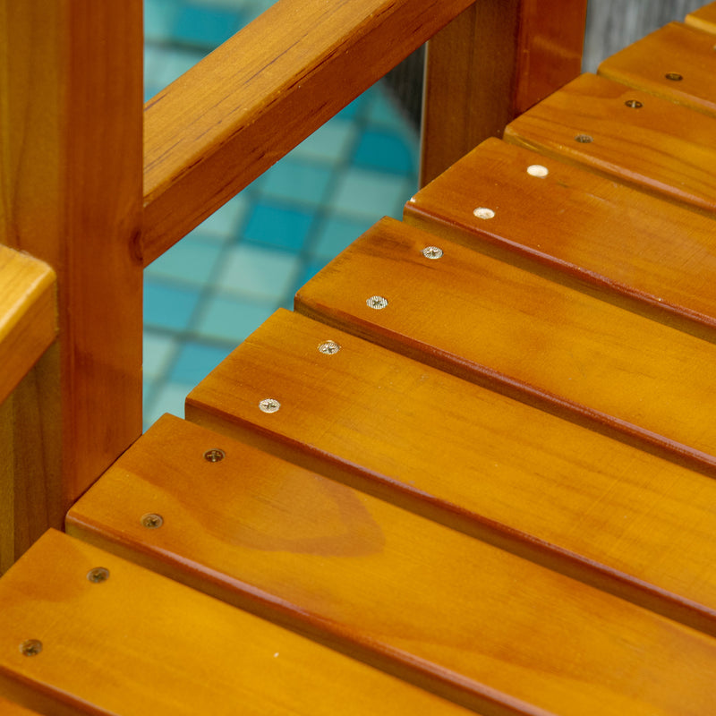 Outsunny Garden Bridge with Safety Railings for Pond Creek Stream, Brown