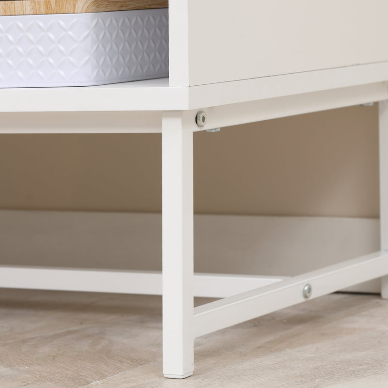 HOMCOM TV Unit Cabinet Media Console Table Stand with Shelves and Cupboard