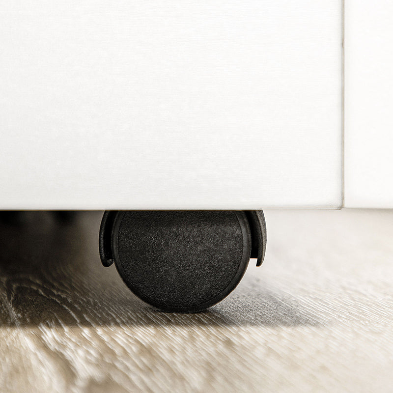 HOMCOM 2-Tier Storage Shelves Kitchen Cart Shelf Unit with Wheels, White