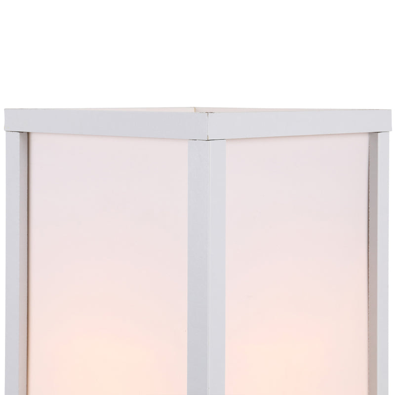 HOMCOM Floor Lamp Reading Lamp with 3-Tier Storage Shelf for Home Office White