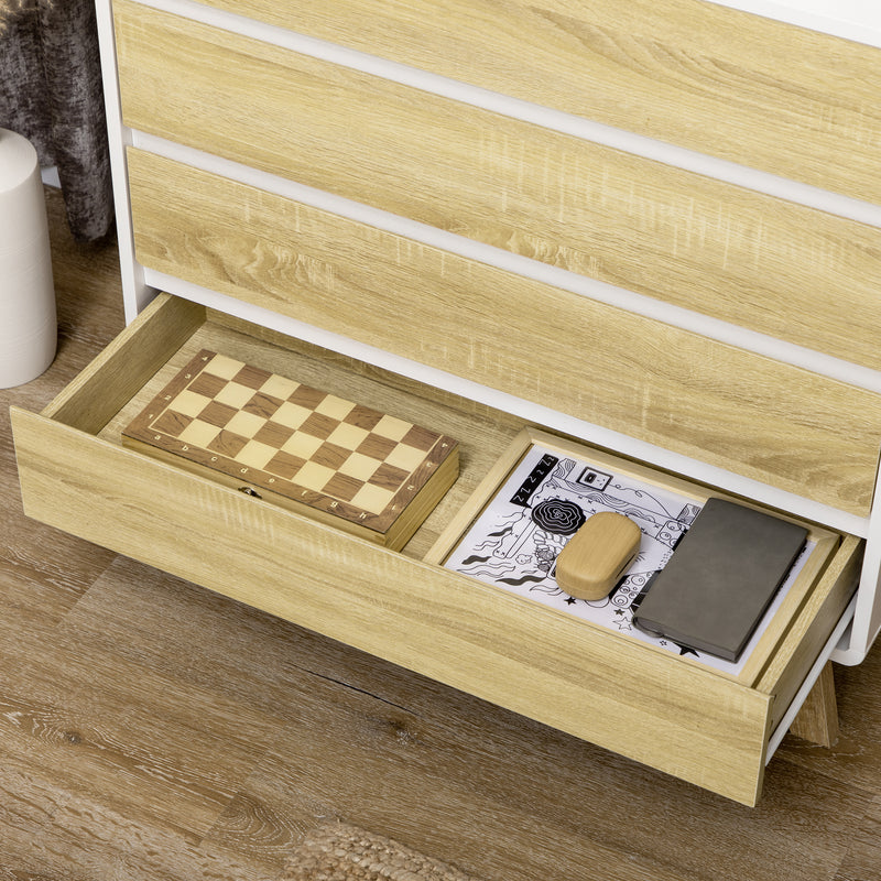 HOMCOM Chest of Drawers, 4 Drawer Storage Cabinet Organiser for Bedroom