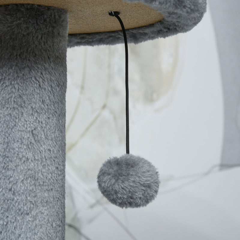 PawHut Cat Tree Tower Activity Center With Hanging Ball Toy Teasing Rope 112cm