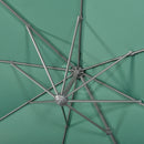 Outsunny 3 x 3(m) Cantilever Parasol Garden Umbrella with Cross Base Green