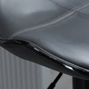 HOMCOM Grey Adjustable Swivel Bar Stools Set of 2, Barstools for Counter Bar