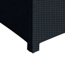 Outsunny Side Table Furniture Tempered Glass Garden Patio Wicker Black