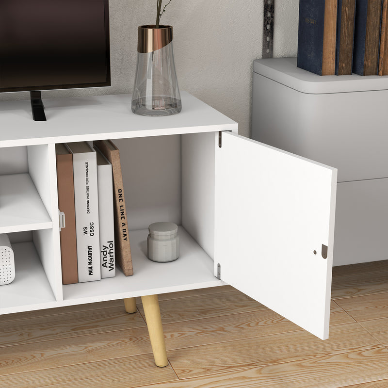 HOMCOM TV Unit Cabinet for TVs up to 55 Inches W/ Shelves and Cupboards, White