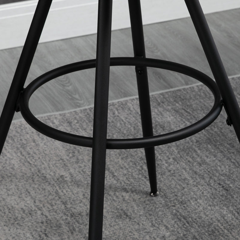 HOMCOM Round Bar Table, Kitchen Cafe Table with Fixed Tabletop and Steel Legs