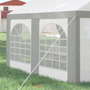 Outsunny 4 X 4m Party Tent, Marquee Gazebo With Sides, Windows And Double Doors