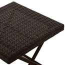 Outsunny Folding Square Rattan Coffee Table w/ Steel Frame Bistro Garden Brown