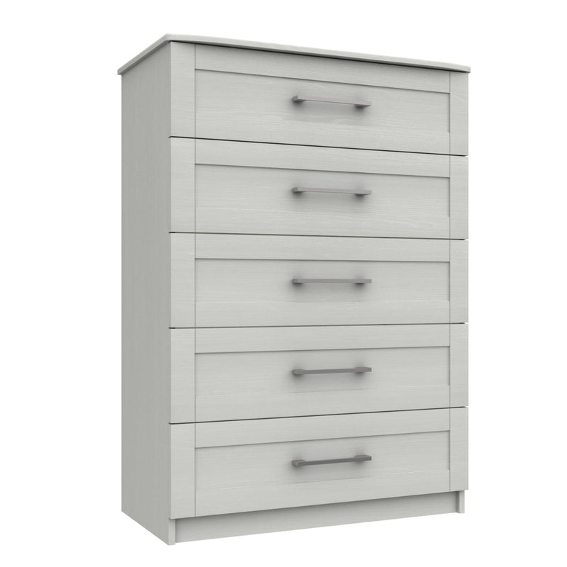 Chester Ready Assembled Chest of Drawers with 5 Drawers - White