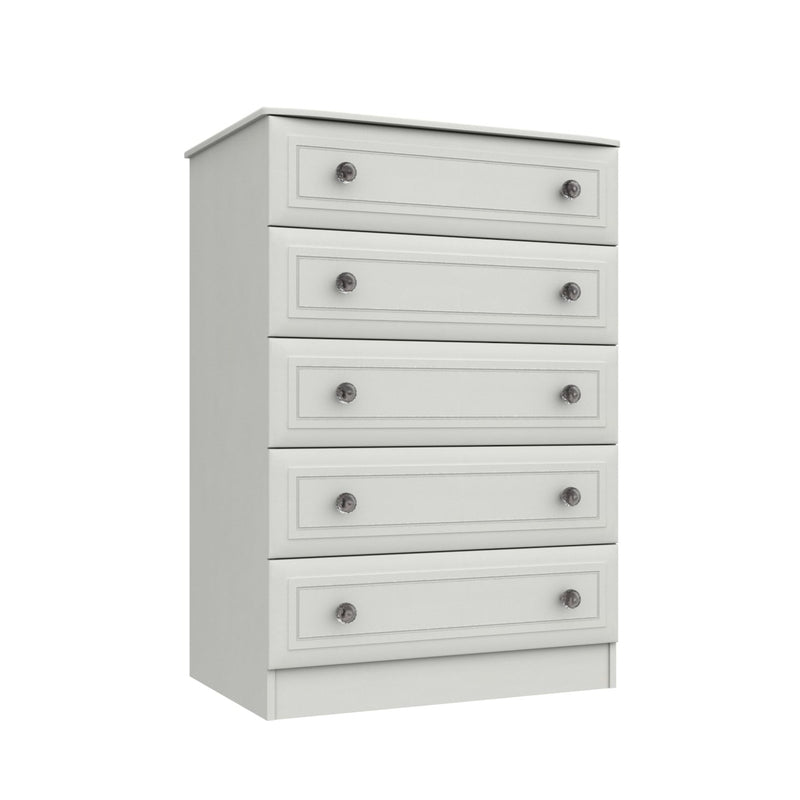 Bailey Ready Assembled Chest of Drawers with 5 Drawers White