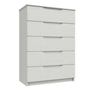 Balagio Ready Assembled Chest of Drawers with 5 Drawers - White Gloss