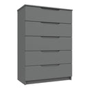 Balagio Ready Assembled Chest of Drawers with 5 Drawers - Dusk Grey Gloss
