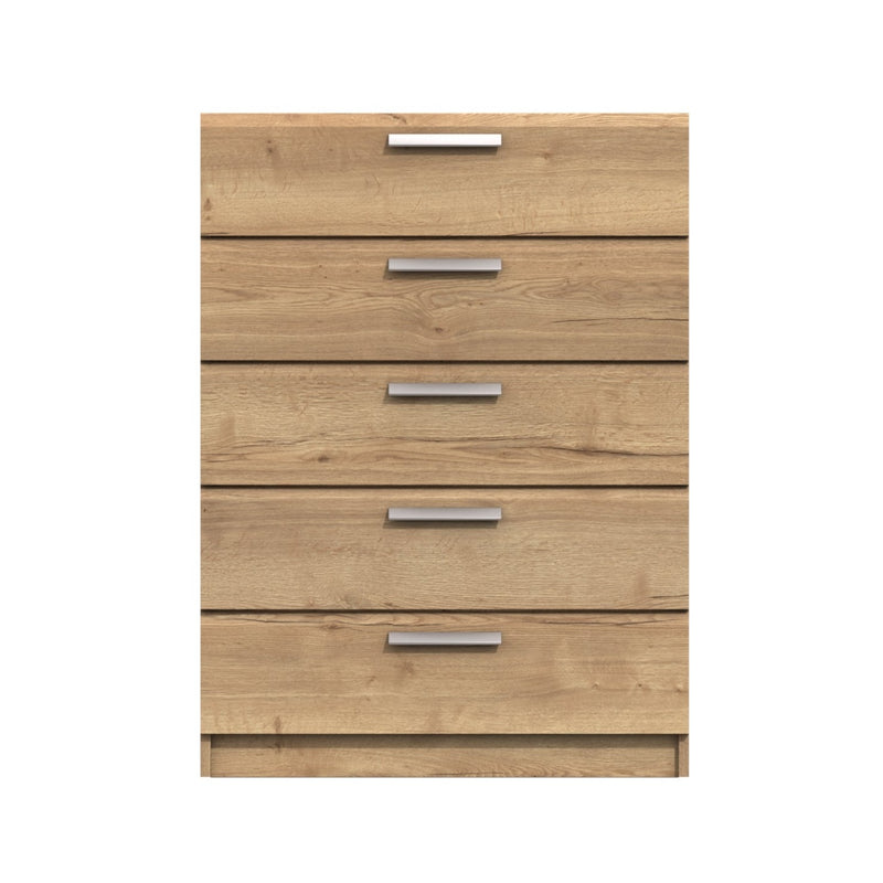 Buckingham Ready Assembled Chest of Drawers with 5 Drawers - Natural Rustic Oak