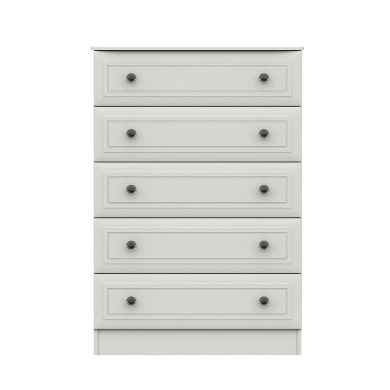 Bailey Ready Assembled Chest of Drawers with 5 Drawers - White