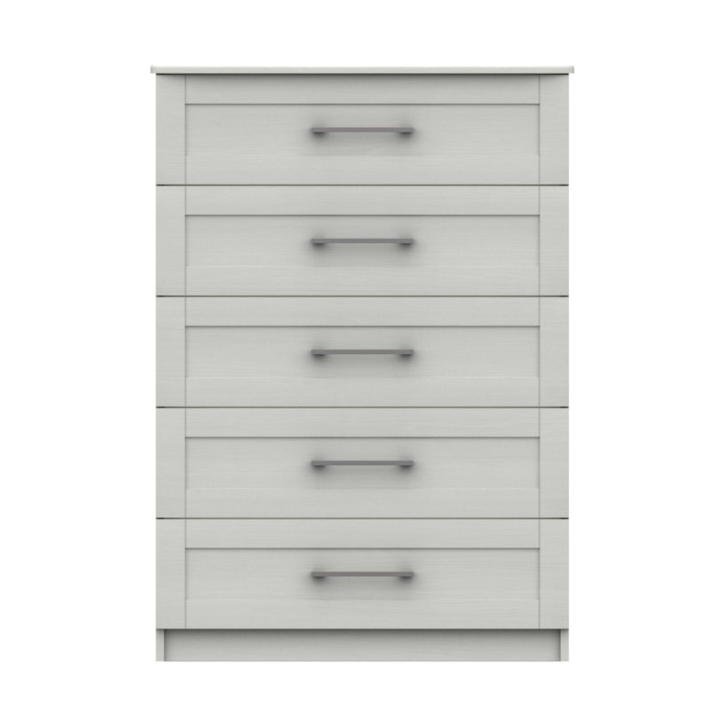 Chester Ready Assembled Chest of Drawers with 5 Drawers - White