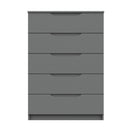 Balagio Ready Assembled Chest of Drawers with 5 Drawers - Dusk Grey Gloss
