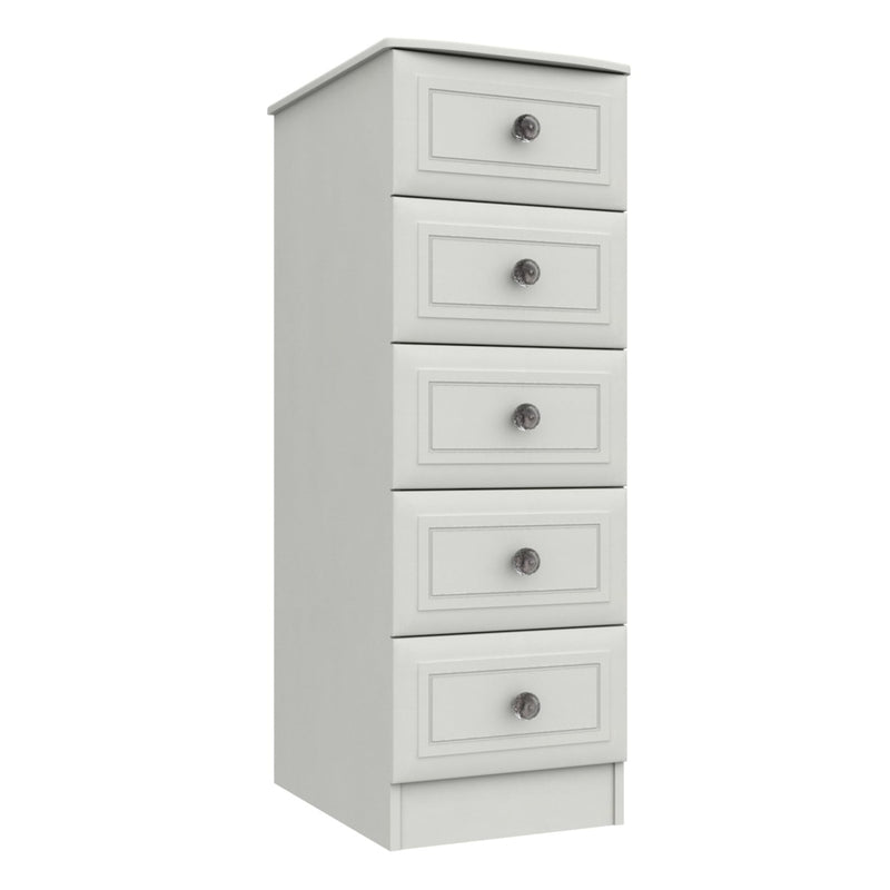 Bailey Ready Assembled Chest of Drawers with 5 Drawers Tallboy - White