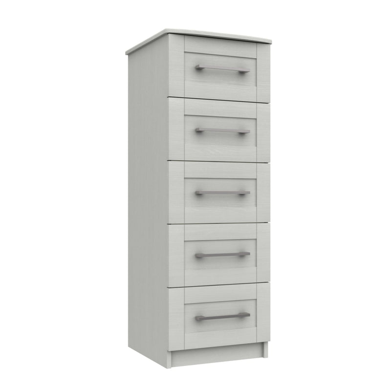 Chester Ready Assembled Chest of Drawers with 5 Drawers Tallboy - White