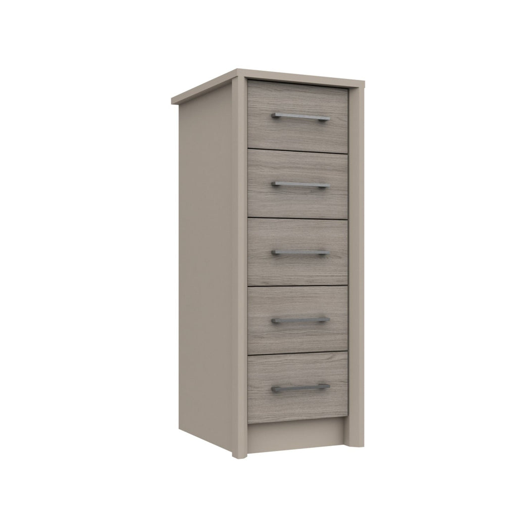 Miley Ready Assembled Chest of Drawers with 5 Drawers Tallboy Grey O