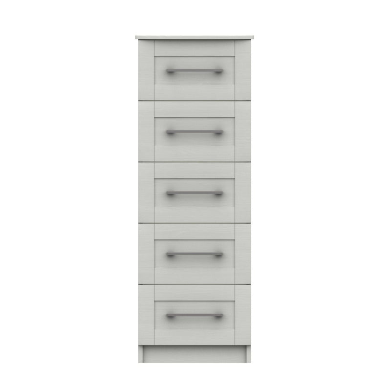 Chester Ready Assembled Chest of Drawers with 5 Drawers Tallboy - White