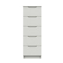 Balagio Ready Assembled Chest of Drawers with 5 Drawers Tallboy - White Gloss