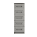Chester Ready Assembled Chest of Drawers with 5 Drawers Tallboy - Light Grey
