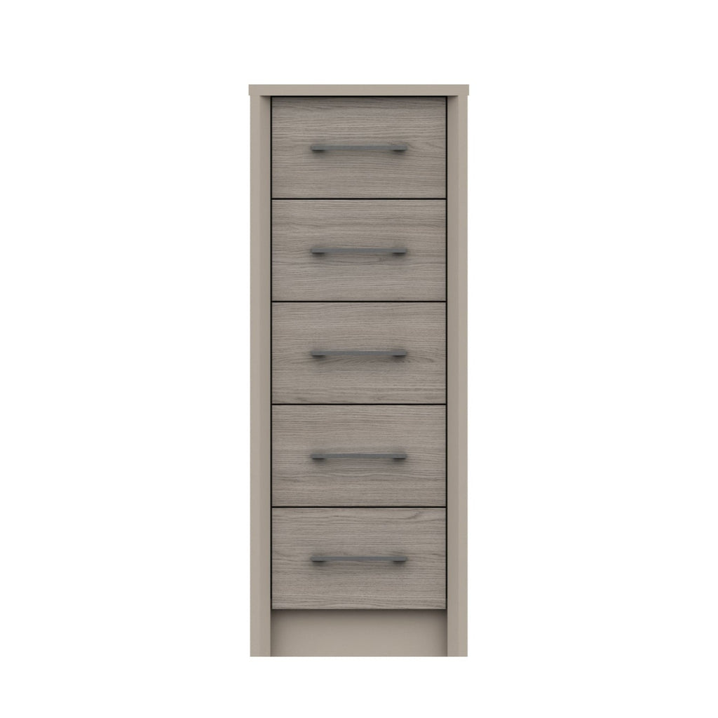 Miley Ready Assembled Chest of Drawers with 5 Drawers Tallboy Grey O
