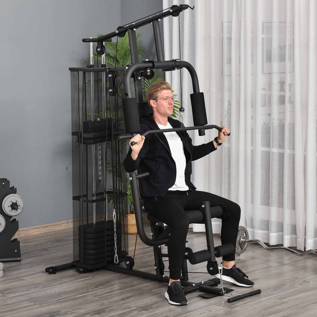 HOMCOM Multifunction Home Gym System Weight Training Exercise Workout