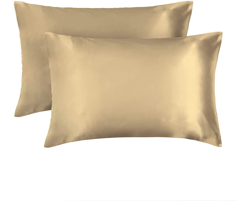 Lewis's Satin Feel 2 Pack Pillowcases - Gold
