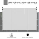 Outsunny 3x3(m) or 3x6m Pop Up Gazebo Side Panels Replacement, 2 Pack, White