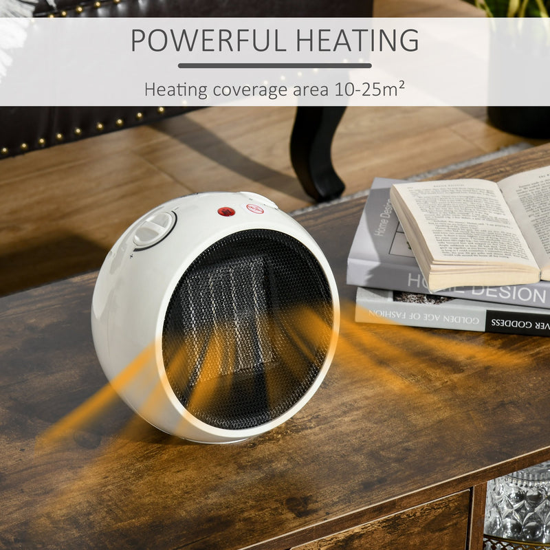 HOMCOM Small Space Heater, Ceramic Heater W/ 3 Heating Mode Adjustable Temperature