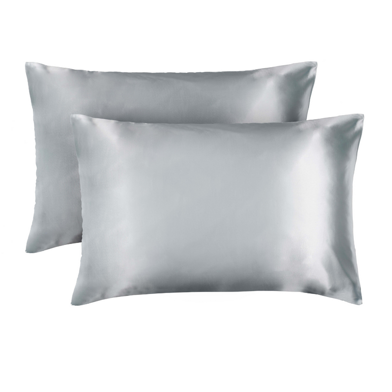 Lewis's Satin Feel 2 Pack Pillowcases - Grey