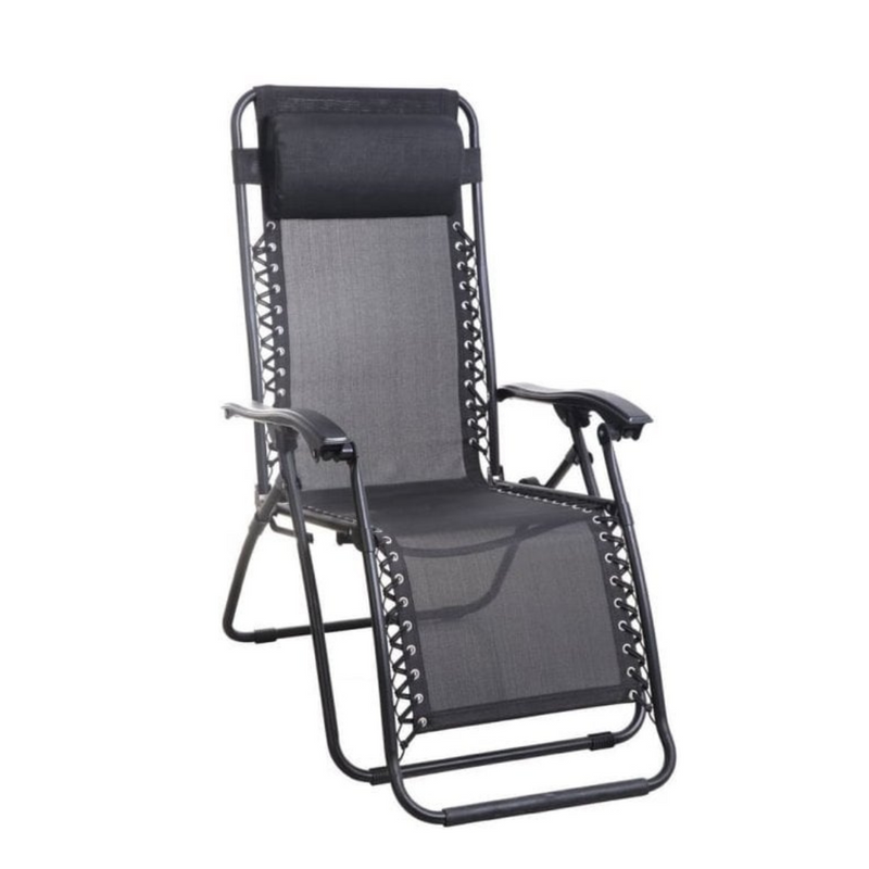 Silver & Stone Bali Valencia Reclining Sun Lounger - Black