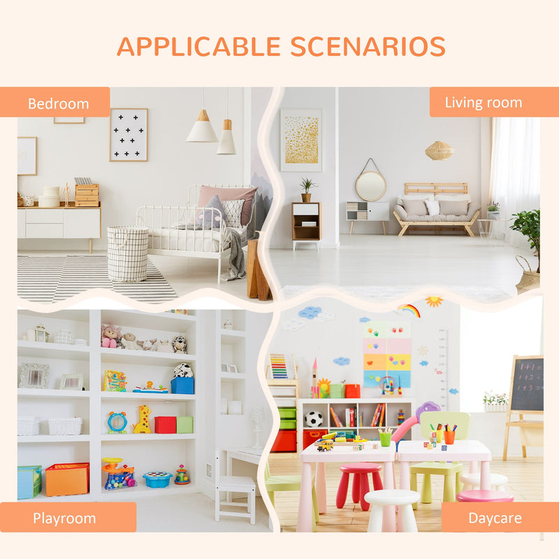 HOMCOM Kids Storage Unit Toy Box Organiser Book Shelf with shelves storage cabinets storage boxes and storage baskets Orange w/