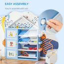HOMCOM Kids Storage Unit Toy Box Organiser Book Shelf with shelves storage cabinets storage boxes and storage baskets Blue w/