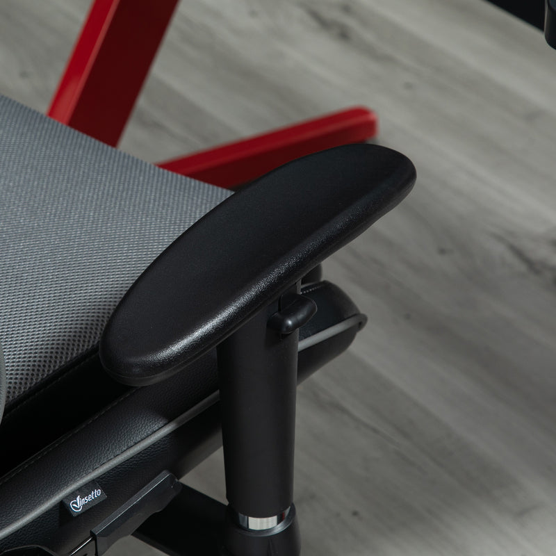 Vinsetto Gaming Chair Racing Style Ergonomic Office Chair High Back Computer Desk Chair Adjustable Height Swivel Recliner with Headrest and Lumbar Support Grey w/