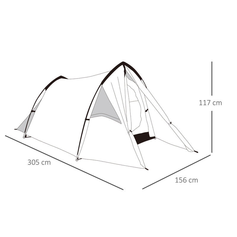 Outsunny 1-2 Person Camping Tent - Grey