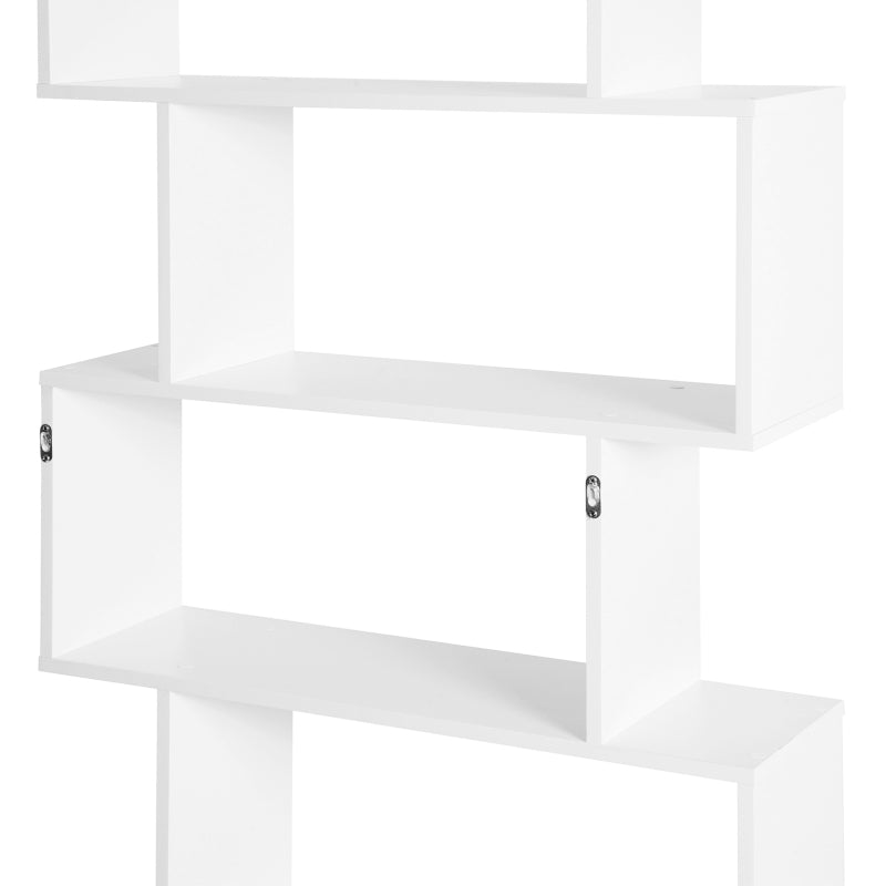 Particle Board 6-Tier Asymmetrical Shelving Unit White