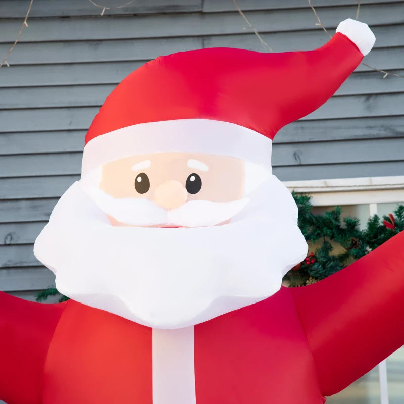 HOMCOM Christmas Inflatable Santa Clause Holding Sign 8'