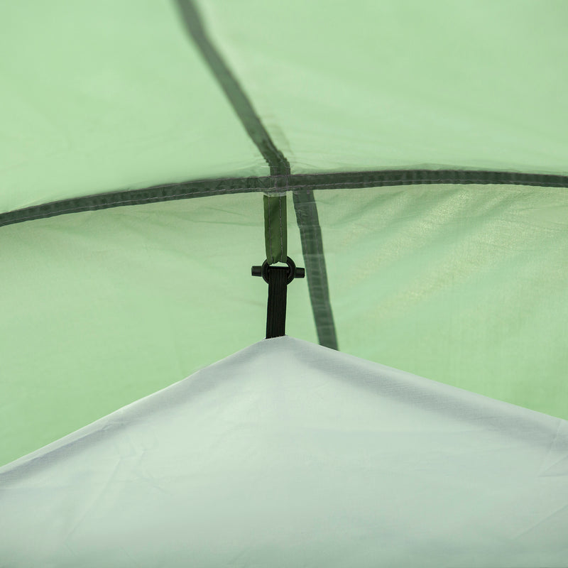 Outsunny 3 Man Camping Tent with Porch and Weather-Resistant Rainfly, Green