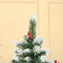 HOMCOM Christmas Tree Slim 6' with Pinecones and Berries