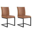 Pair of Darwen Diamond Stitch Dining Chair - Tan