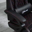 Vinsetto Racing Gaming Chair with Swivel Wheel PU Leather Recliner Gamer Desk for Home Office Black Red w/ Arm