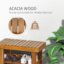 Acacia Wood Shoe Bench  3-Tier Shoe Storage Rack Hallway Organizer Shelf