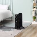 HOMCOM 2180W Black Oil Filled Radiator, 9 Fin Portable Heater w/ Timer Remote Control