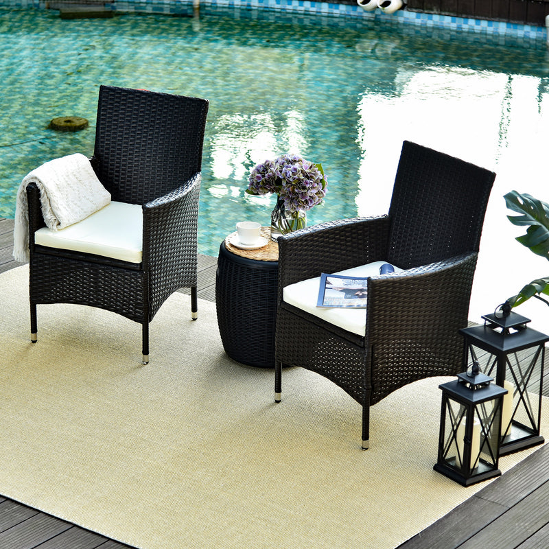 Outsunny Rattan Dining Chair Set - Dark Coffee